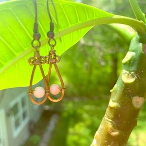 Bronze and Coral Earrings